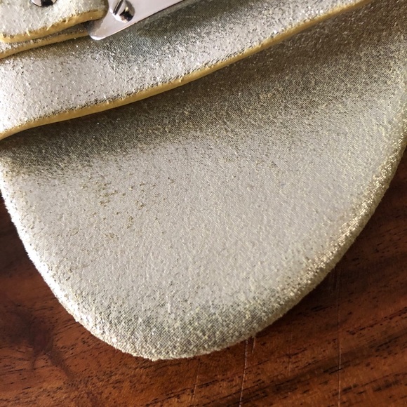 Marc Jacobs Gold Silver Open Toe Flat Sandals - Picture 4 of 8